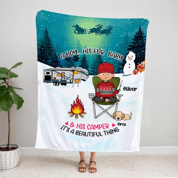 Personalized Dog Lover Blanket – Dog Dad Christmas Gifts – Up To 4 Dogs