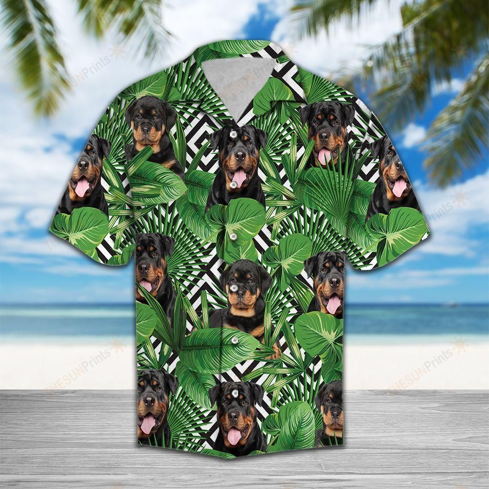 Summer Exotic Jungle Tropical Rottweiler Hawaiian Shirt Ha68410