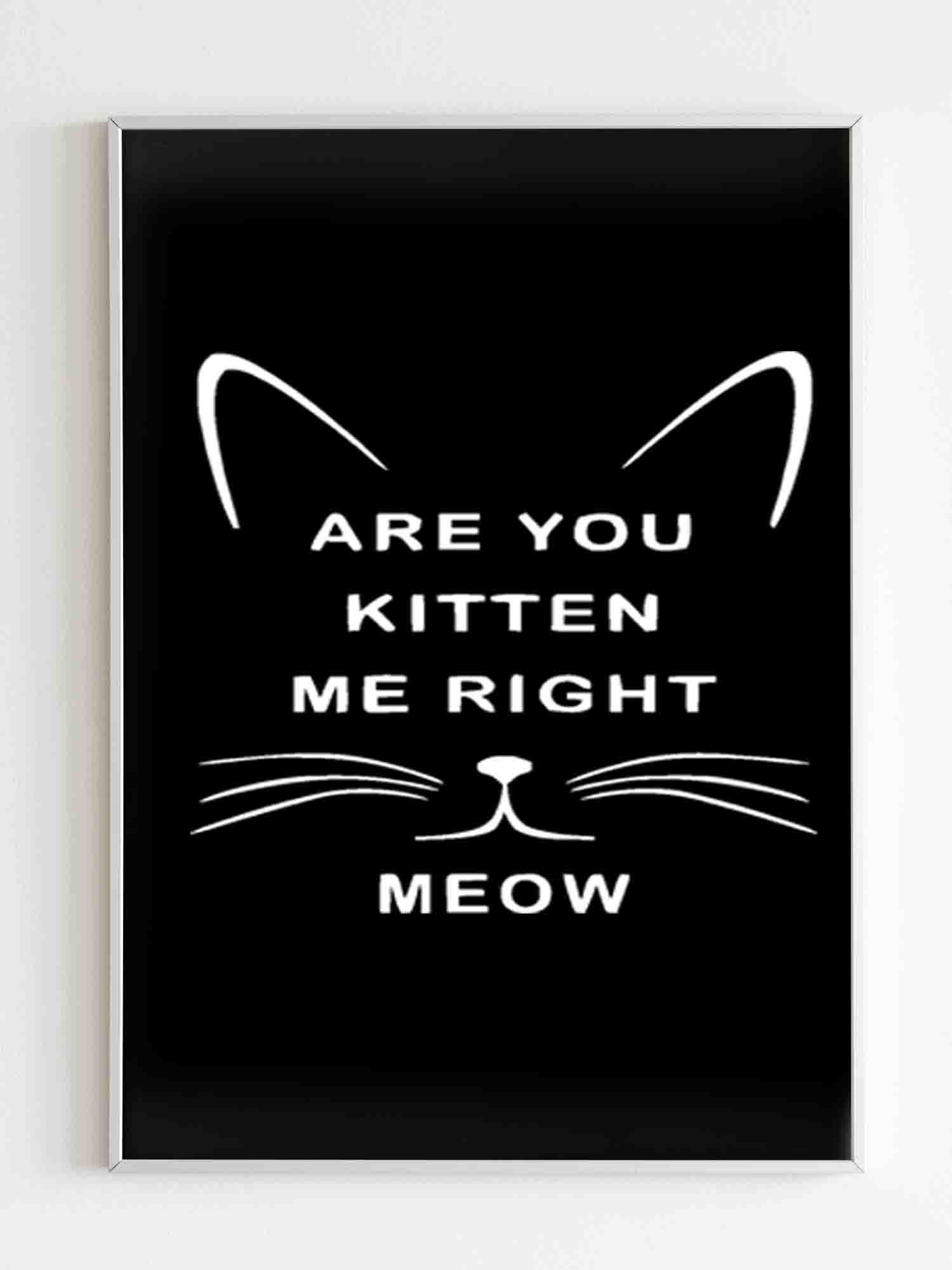 Are You Kitten Me Right Meow Graphic Poster