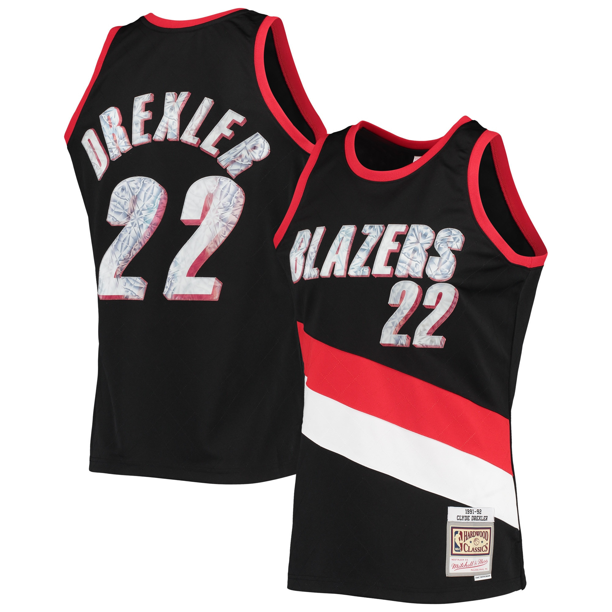 Clyde Drexler Portland Trail Blazers Mitchell & Ness 1996-97 Hardwood Classics NBA 75th Anniversary Diamond Swingman Jersey – Black NBA