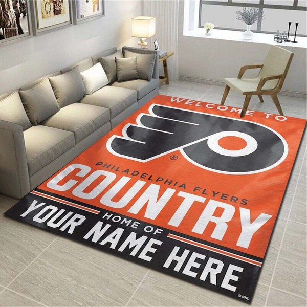 Philadelphia Flyers Personalized Rug, Living Room Carpet, Customized Floor Decor