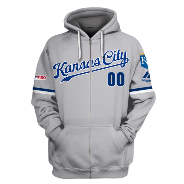 Kansas City Royals Personalized Unisex Zip Up Hoodie All Over Printed Unisex Zip Up Hoodie Us Size