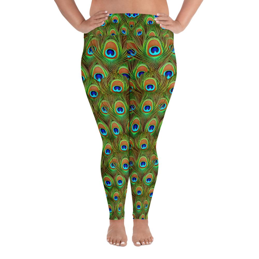 Peacock Feathered Plus Size Leggings