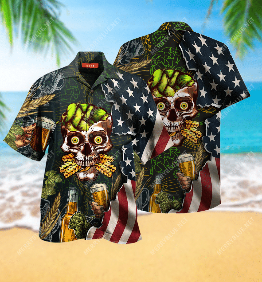 High Quality Beer Skull Unisex Hawaii Shirt Ha74773