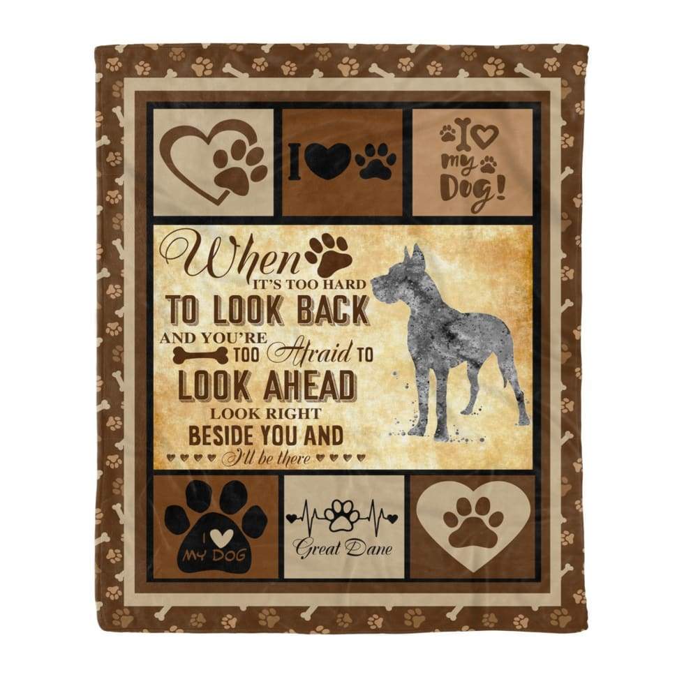 I Love My Great Dane Dog Throw Cozy Fleece Blanket