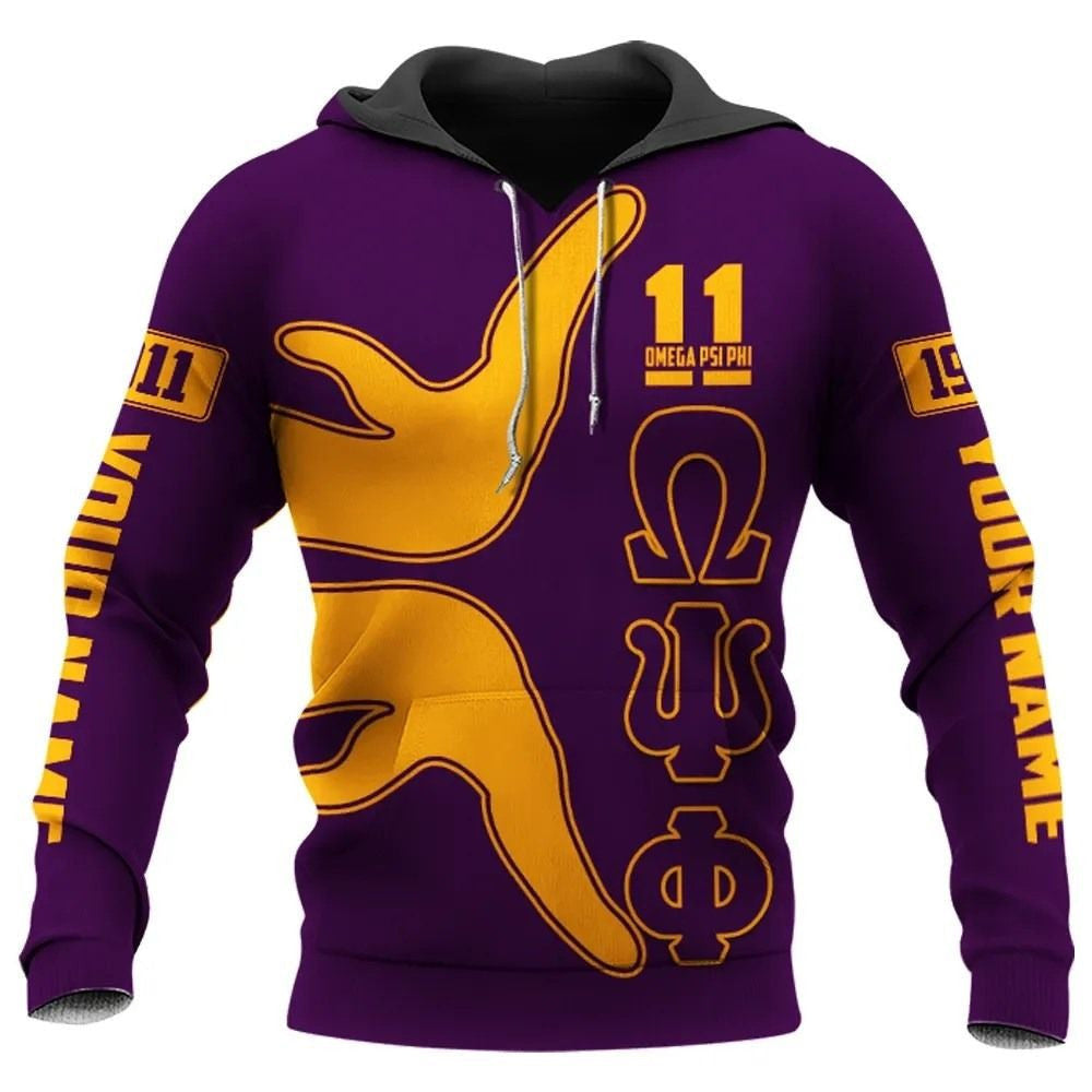 Fraternity Hoodie – Omega Psi Phi Half Hand Sign Hoodie