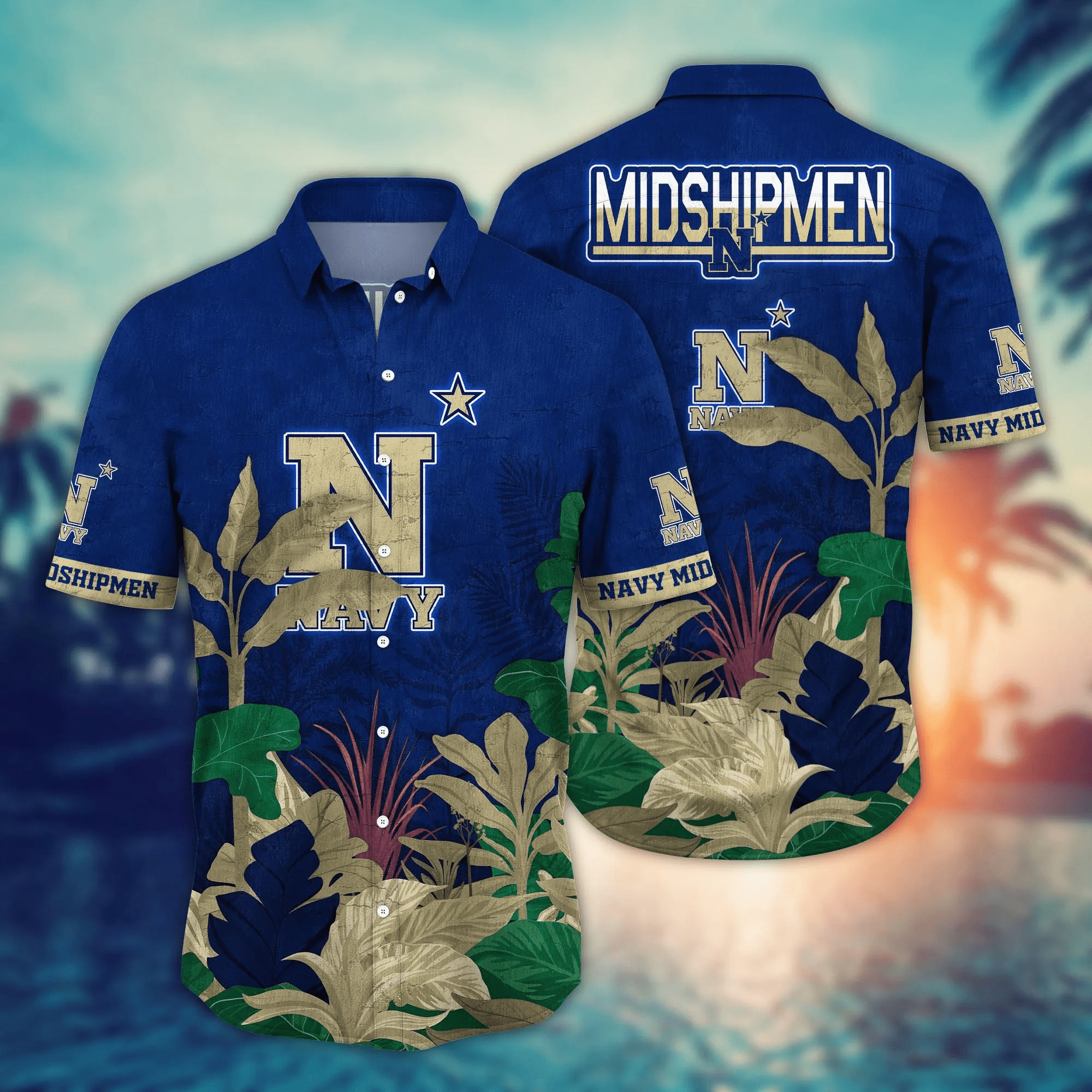 Navy Midshipmen NCCA Hawaiian Shirt Pool Days Aloha Shirt