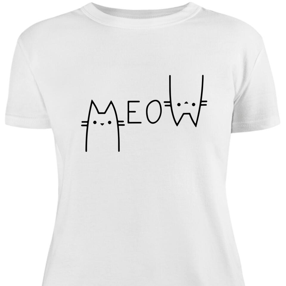 Main Store Women Cute Cat Shirt Funny Meow Graphic Women Shirt Casual Cat Lover – Trending Personalized