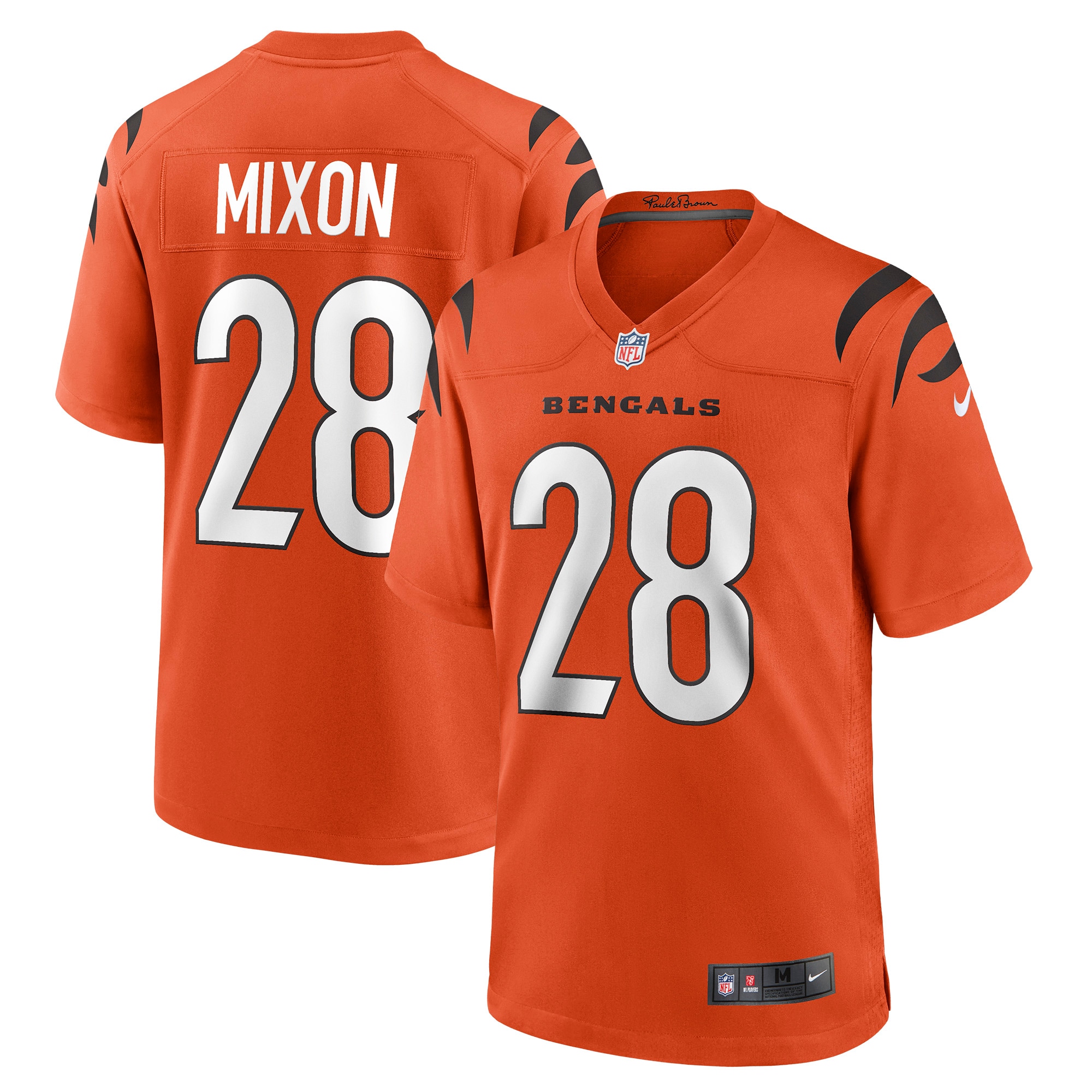 Men’s Cincinnati Bengals Joe Mixon Orange Game Jersey