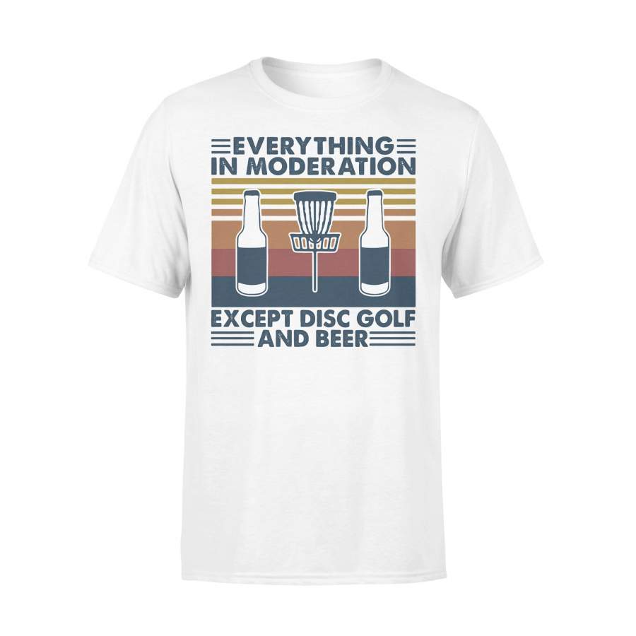Everything In Moderation Except Disc Golf And Beer Vintage Retro T-shirt