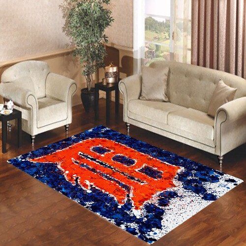 Detroit Tigers Blue Texture Living Room Carpet Rugs Area Rug For Living Room Bedroom Rug Home Decor