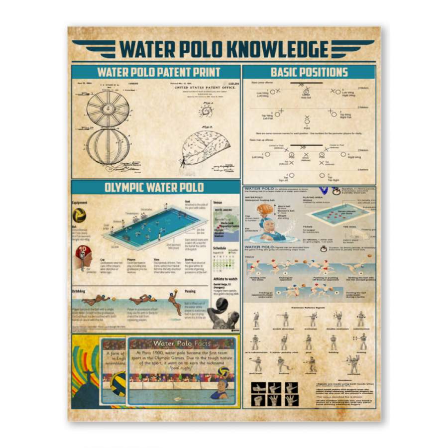 Water Polo Knowledge Unique Custom Design Canvas Present