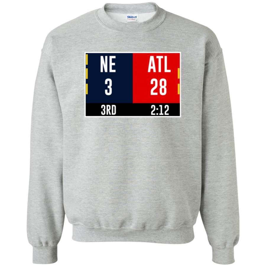 AGR NE 3 ATL 28 Final 2 Sides 1 Game Crewneck Pullover Sweatshirt