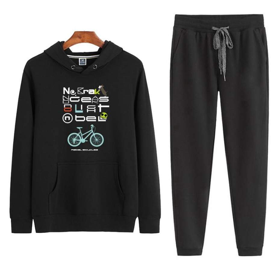 Hoodie and Pants Set Sports Outfit Bicycle Winter Outfit Hoodie and Pants for Adult