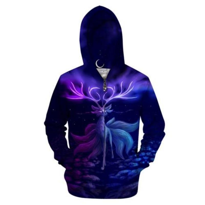 Fantasy Elk Zip-up Hoodie