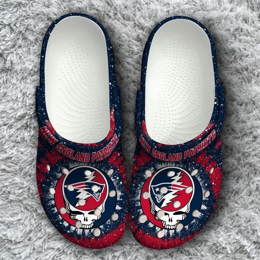 New England Patriots Grateful Dead Classic Crocs Crocband Clog Comfortable Water Shoes