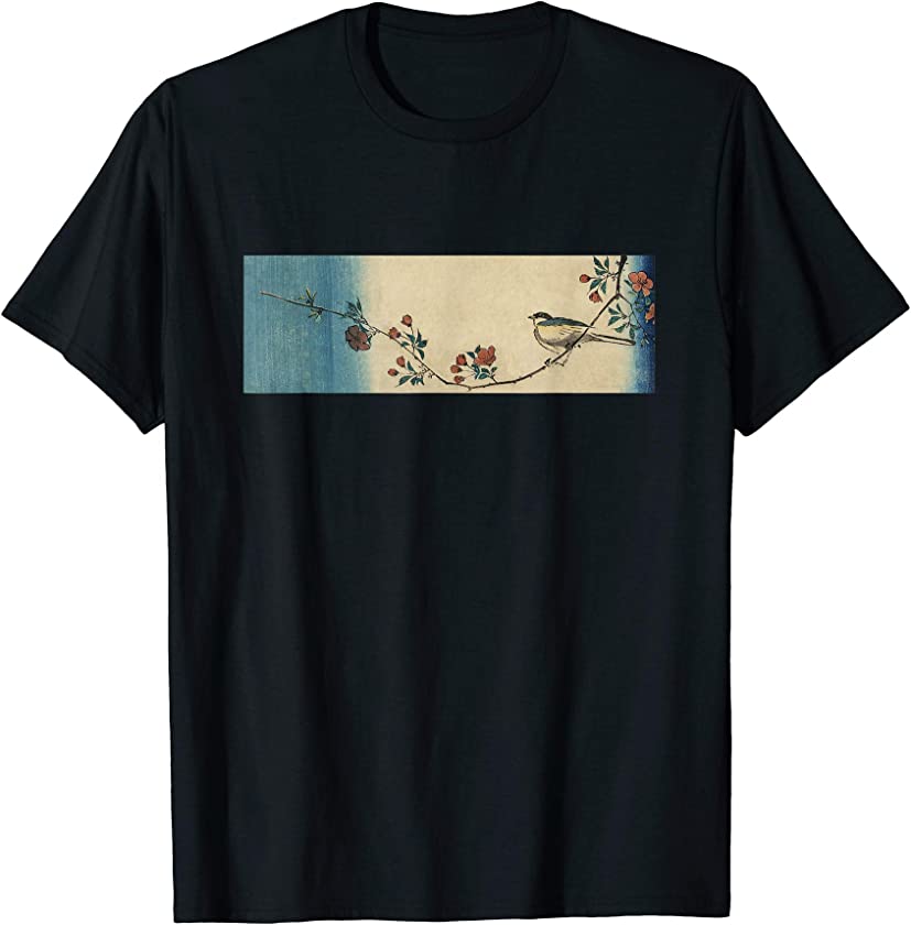 Bird Vintage Japanese Woodblock | Songbird Art Print T-Shirt