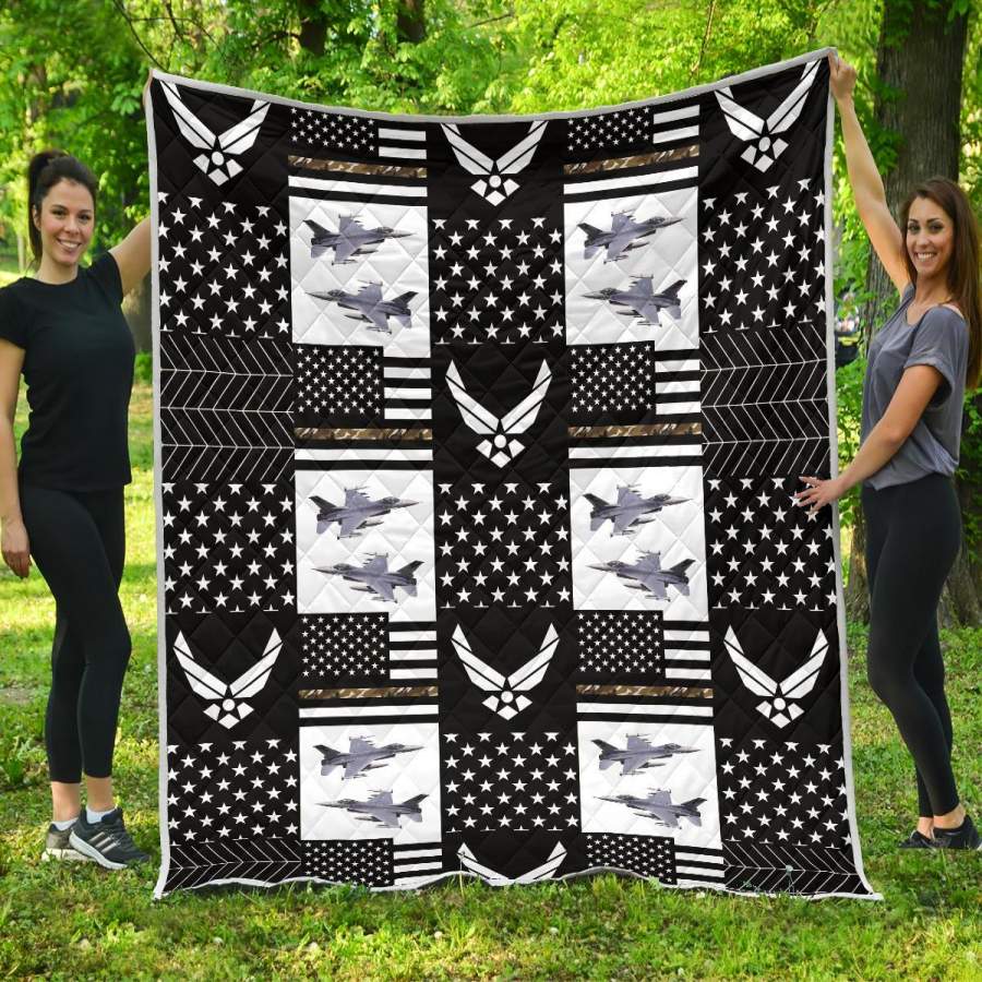 US Airforce Art Quilt Custom Handmade Blanket