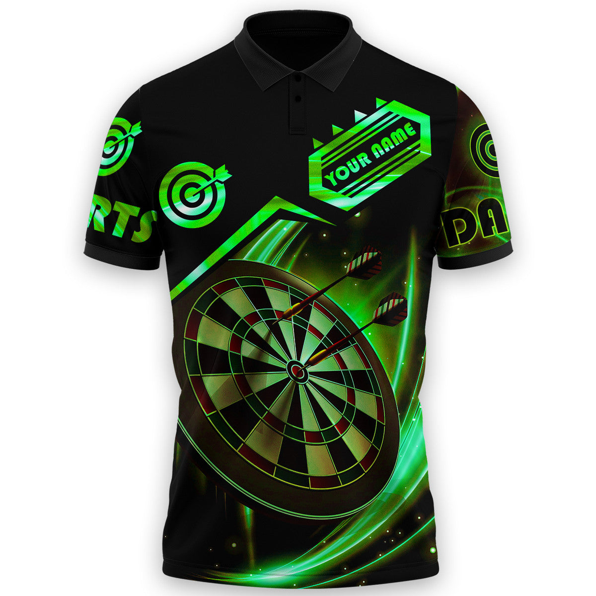 Personalized Name Green Darts Player Np11 All Over Printed Unisex Polo Shirt, Gift For Dart Player