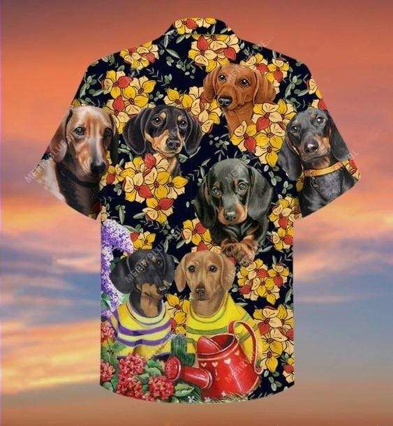 Hawaii Aloha Shirts Dachshund And Flowers Ha60092