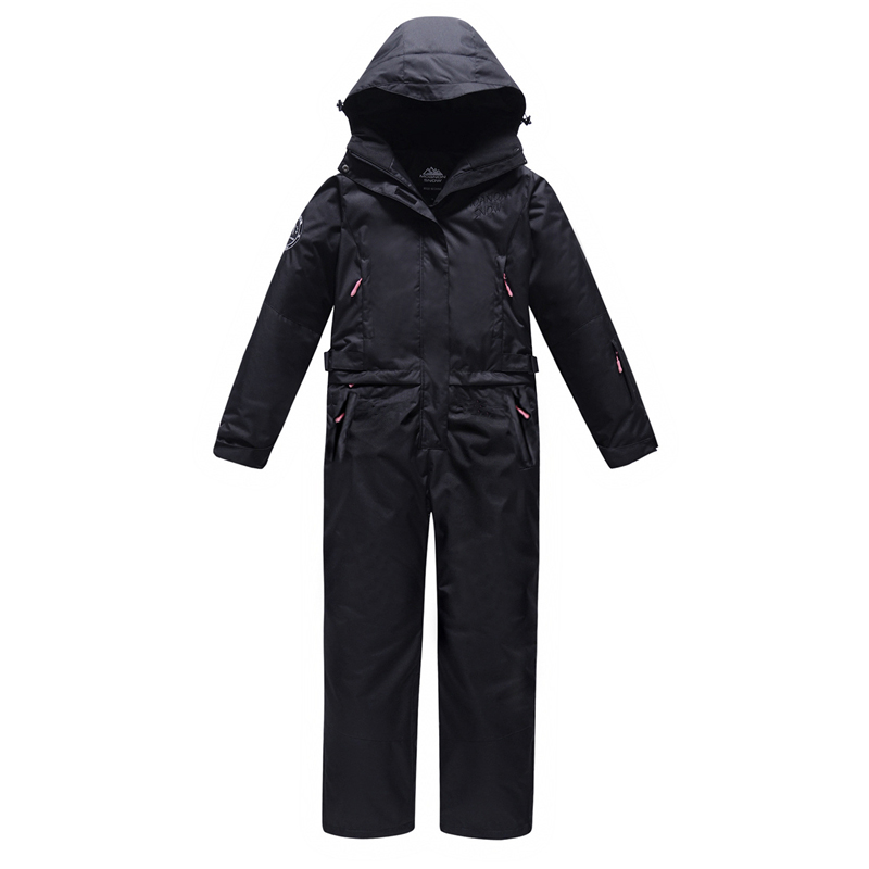 Winter Hooded Women One Piece Ski Suit Windproof Sport Female Jumpsuit Outdoor Woman Snow Suits Waterproof Girl Overalls Clothes alx