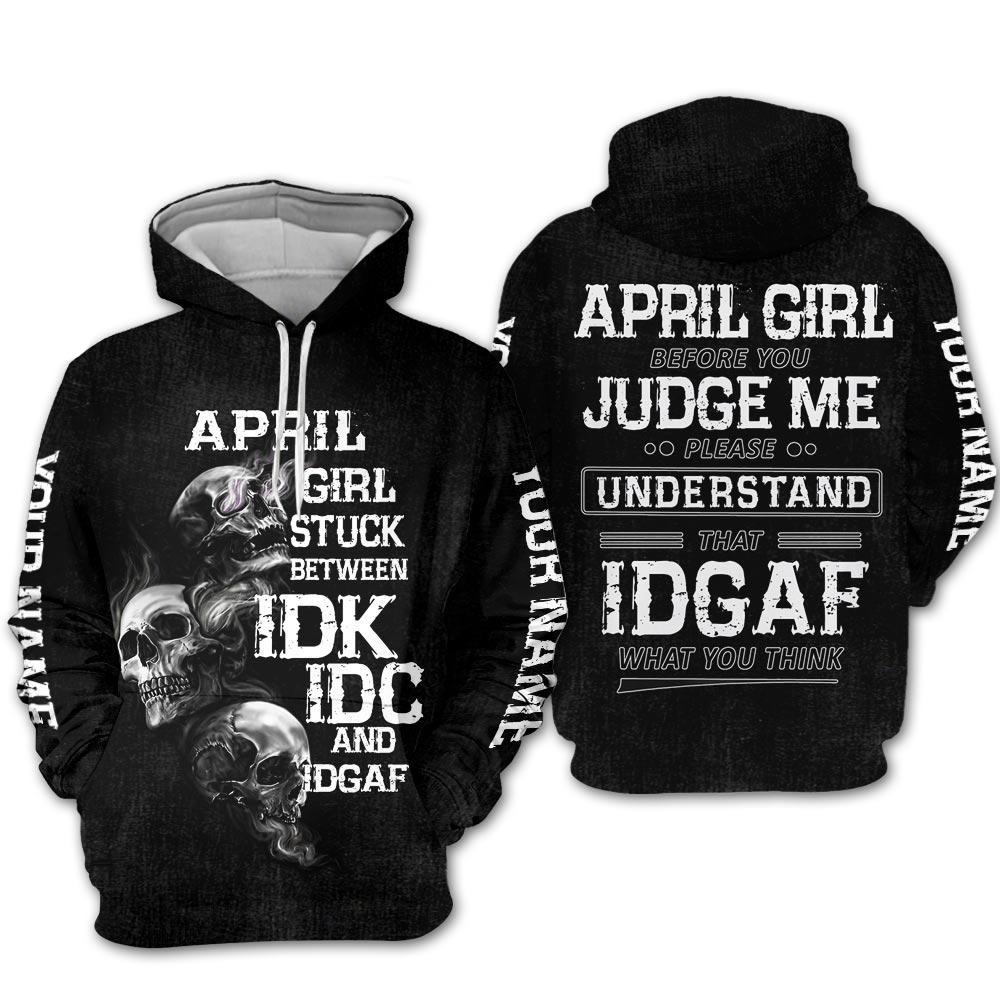 Custom Personalized Birthday April Girl Hoodie