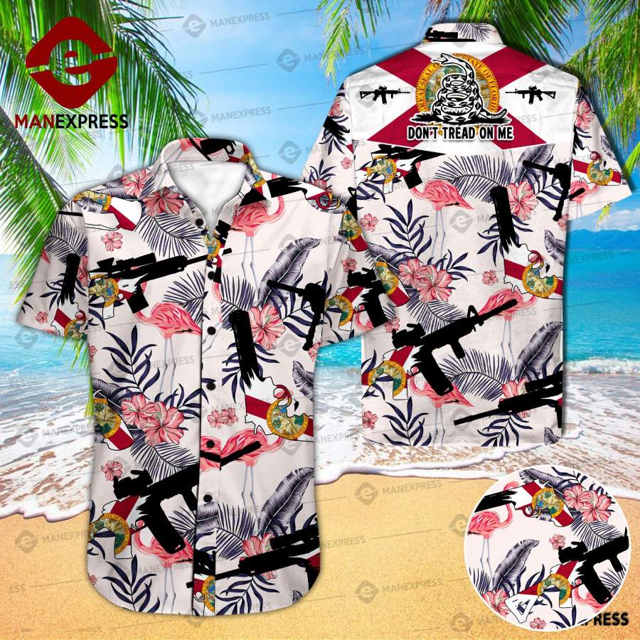 Florida United Patriot Three Percenter Hawaiian Shirt Bok Ha8601