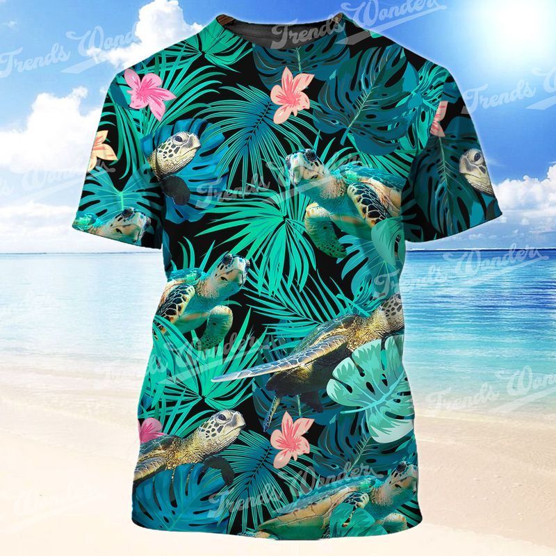 Hawaii Turtles Green Nature Trending Full Print Tshirt Ha87659