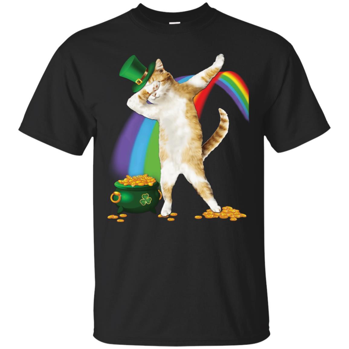 Dabbing Cat Kitten St Patricks Rainbow T-shirt LGBT