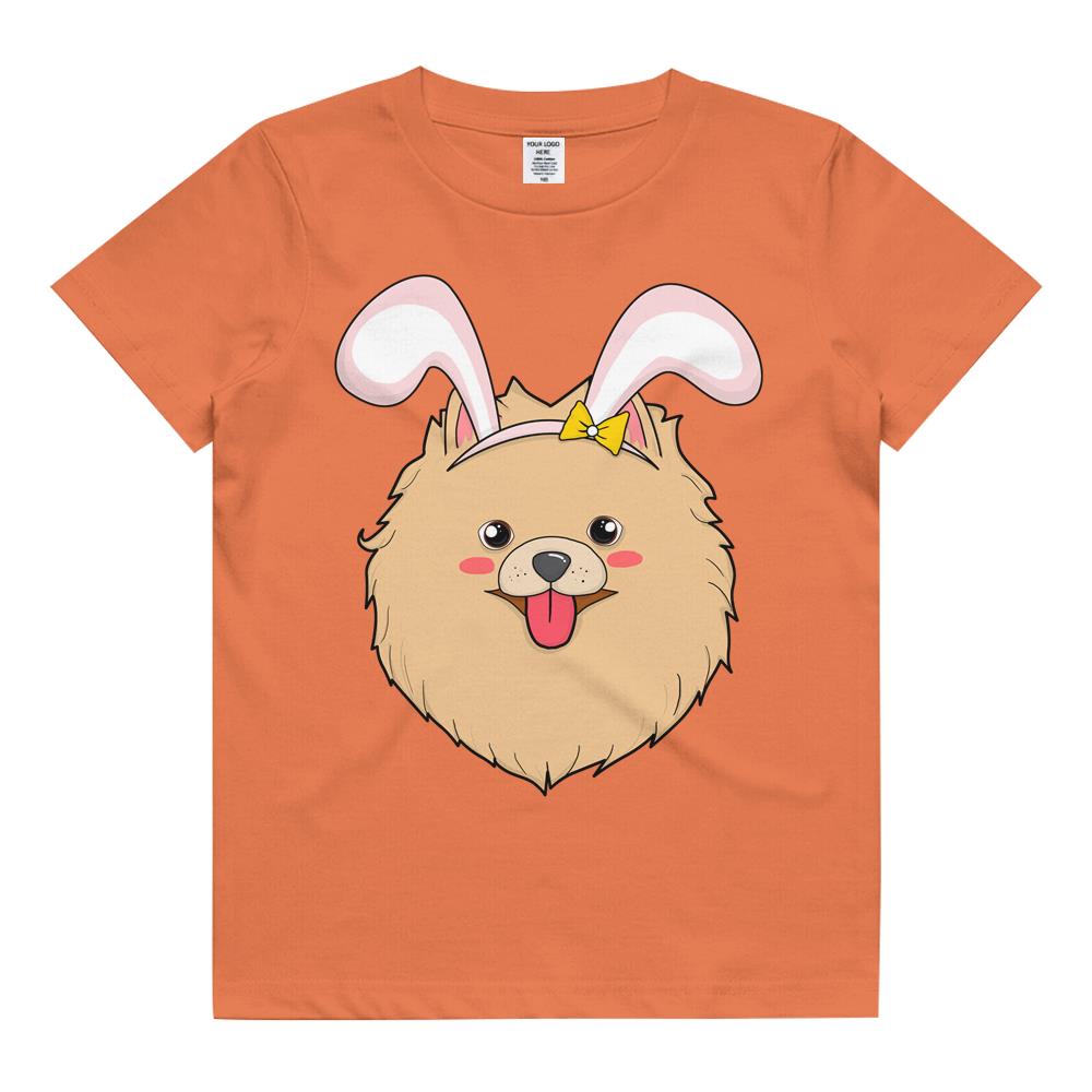 Cute Easter Pomeranian Dog Bunny Ears Rabbit Kids T Shirt