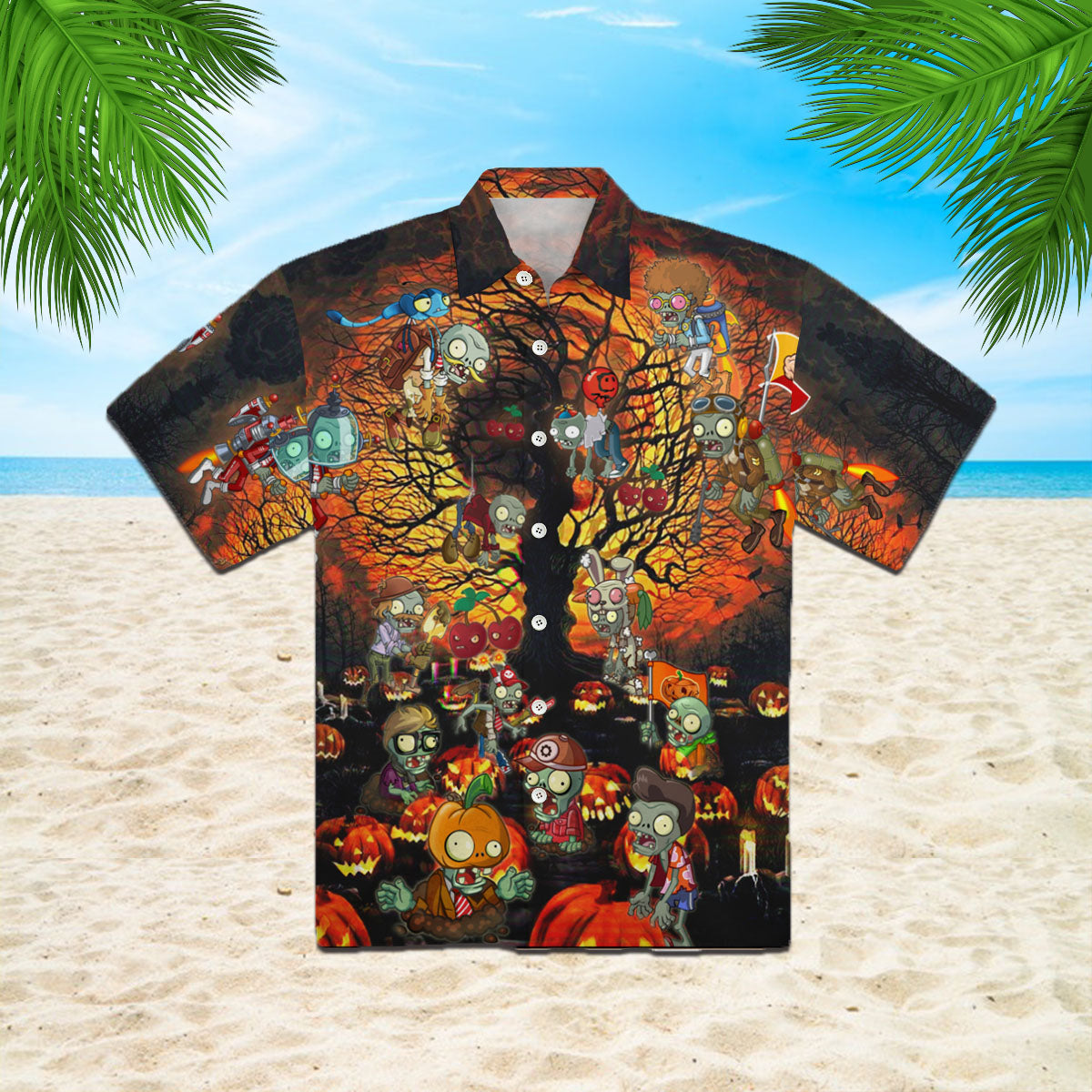 Oragontee Halloween Night Zombie Hawaiian Shirt | For Men & Women | Adult | Wt1154