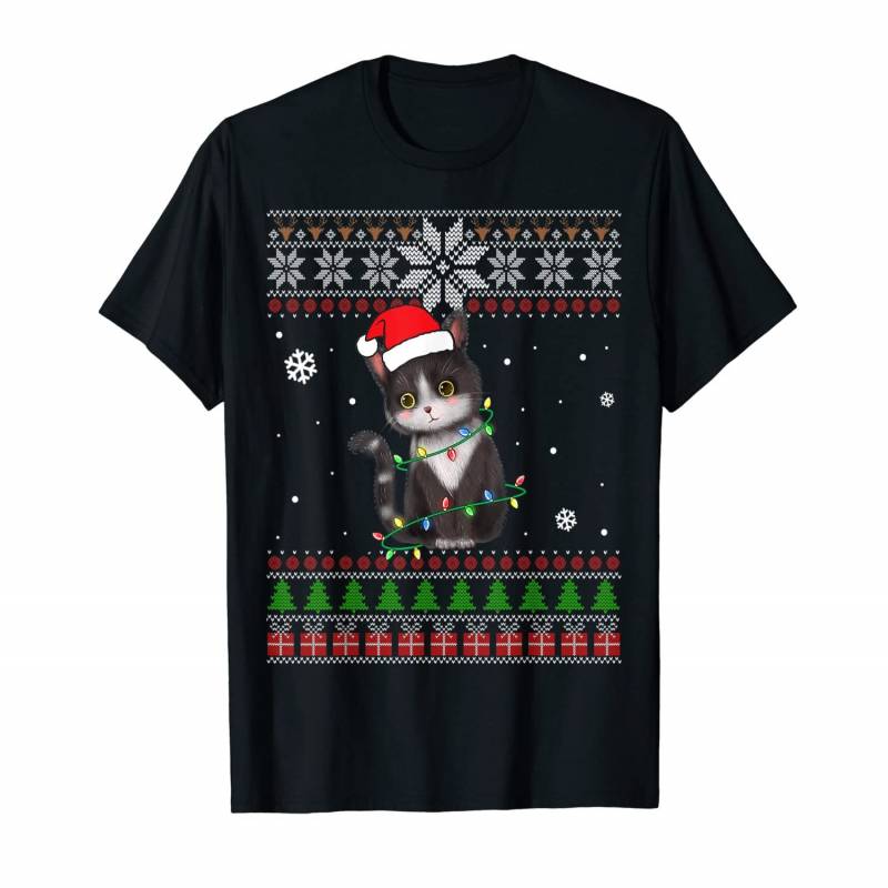 Cat Ugly Christmas Sweater Cute Pajama Men Women T-shirt