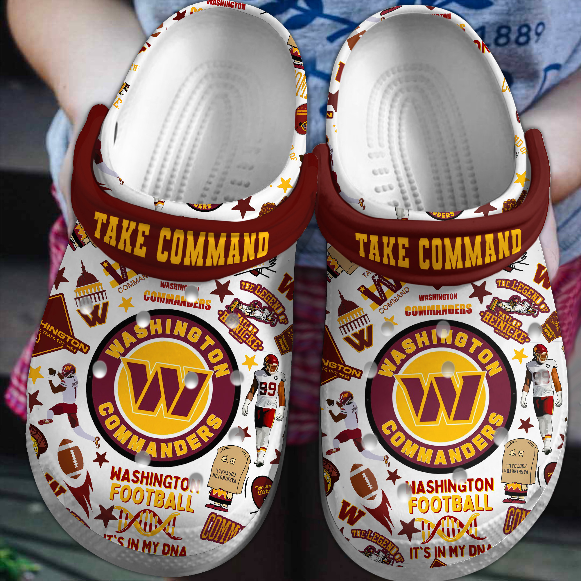 Washington Cammanders NFL Sport Crocs Crocband Clogs Shoes Comfortable For Men Women and Kids 2