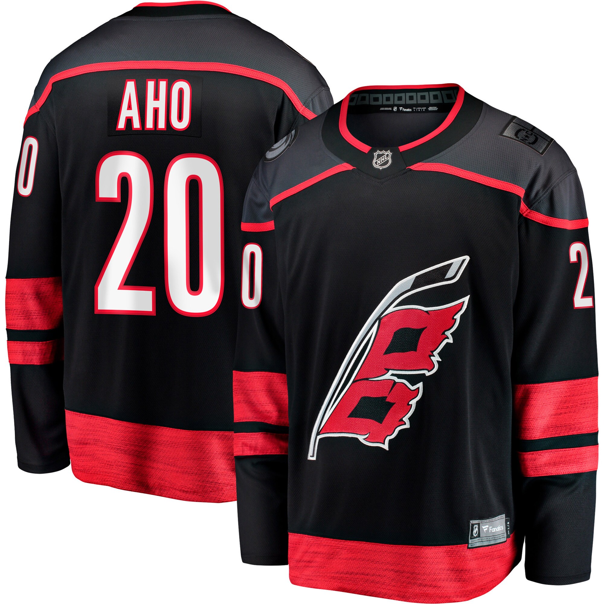 Men's Carolina Hurricanes Sebastian Aho Black Home Premier Breakaway Player Jersey