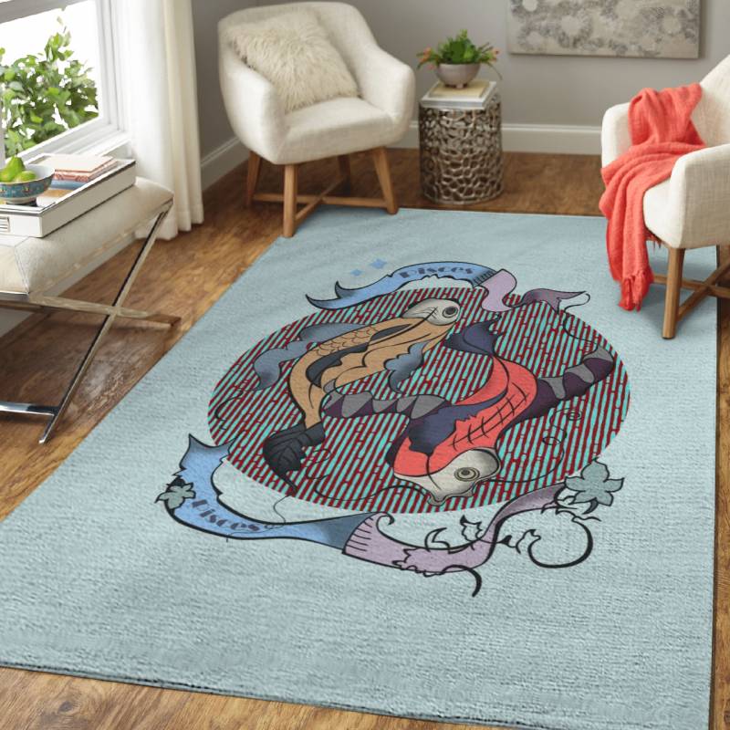 Pisces zodiac in tattoo – Animals Area Rug Carpet