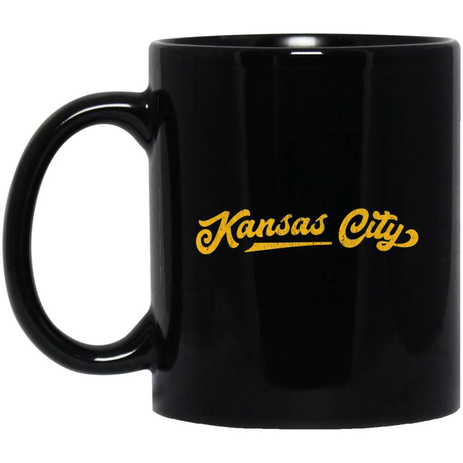 I Love Kansas City Football Vintage Sports Script Mug