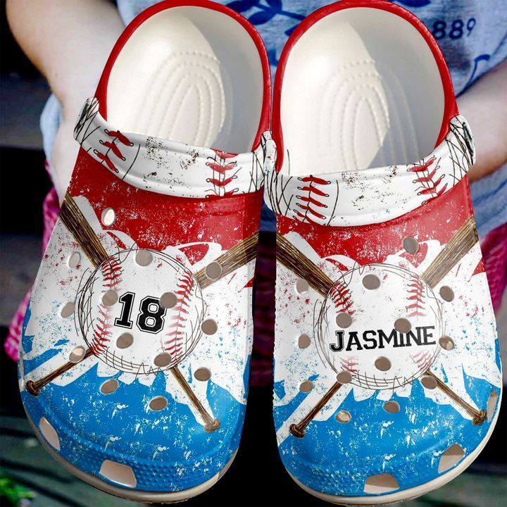 Baseball Personalized Watercolor Sku 177 Crocss Clog Shoes