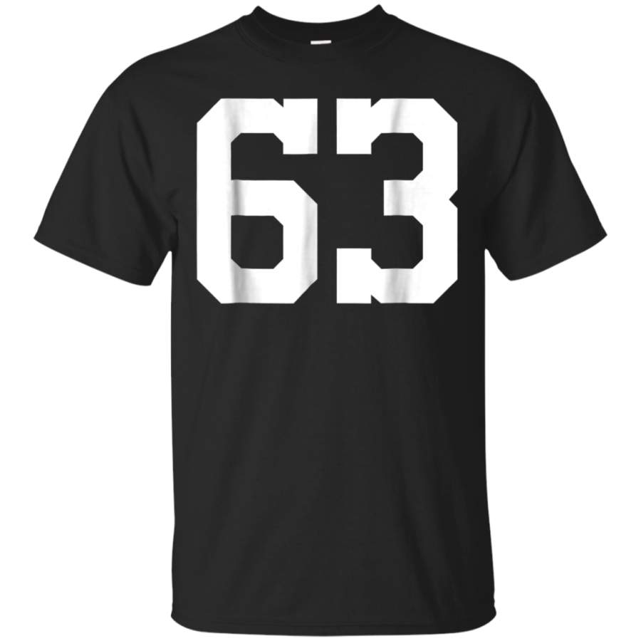 AGR 63 Sports Jersey Number T-Shirt for Team Fan Player Coach