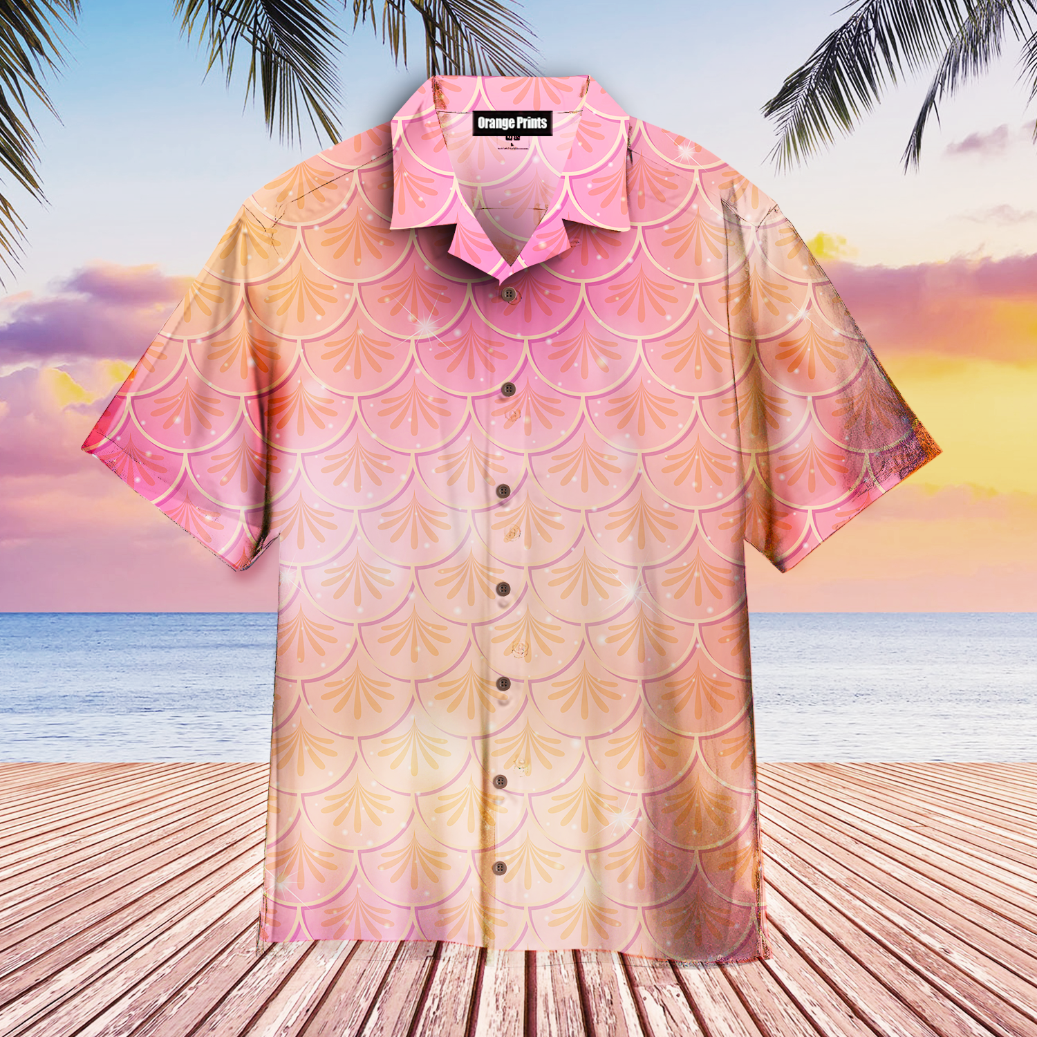 Pale Pink And Yellow Mermaid Scales Hawaii Shirt For Men Women Ha82643