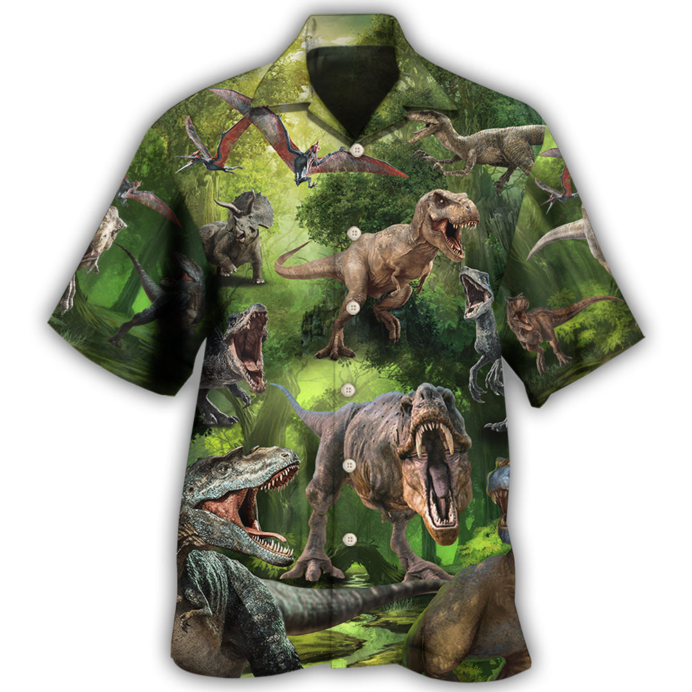 Dinosaur Cool In The Forest Style Hawaii Shirt Ha100788