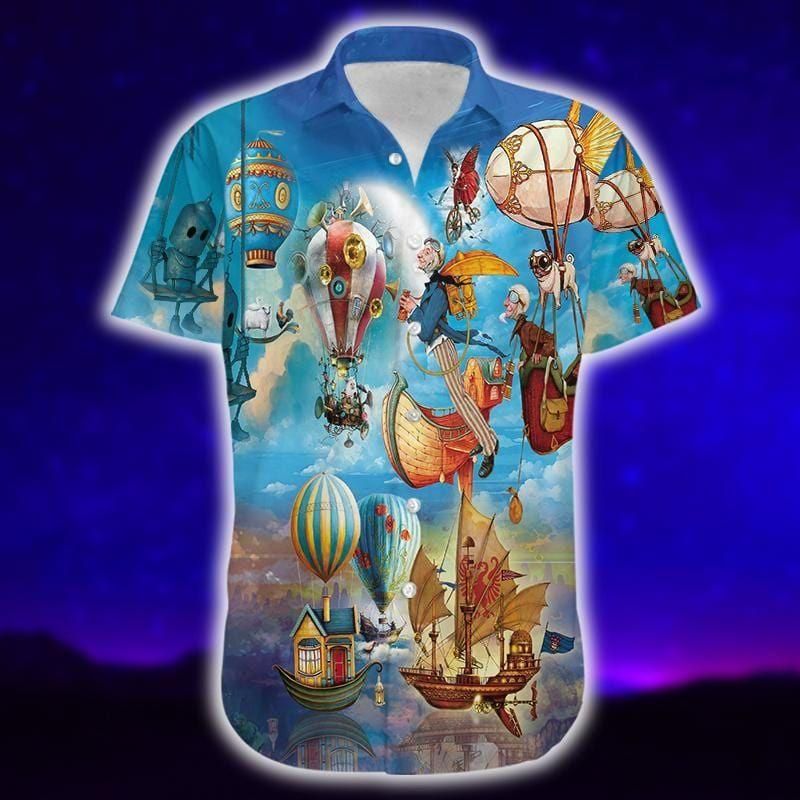 Beautiful Sky With Hot Air Balloons Aloha Hawaiian Shirt Colorful Short Sleeve Summer Beach Casual Shirt For Men And Women