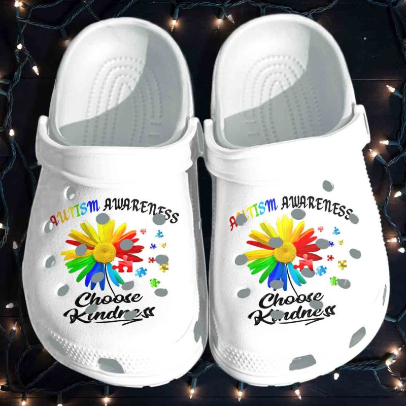 Autism Awareness Choose Kindness Flower Crocband Clog Shoes For Men Women