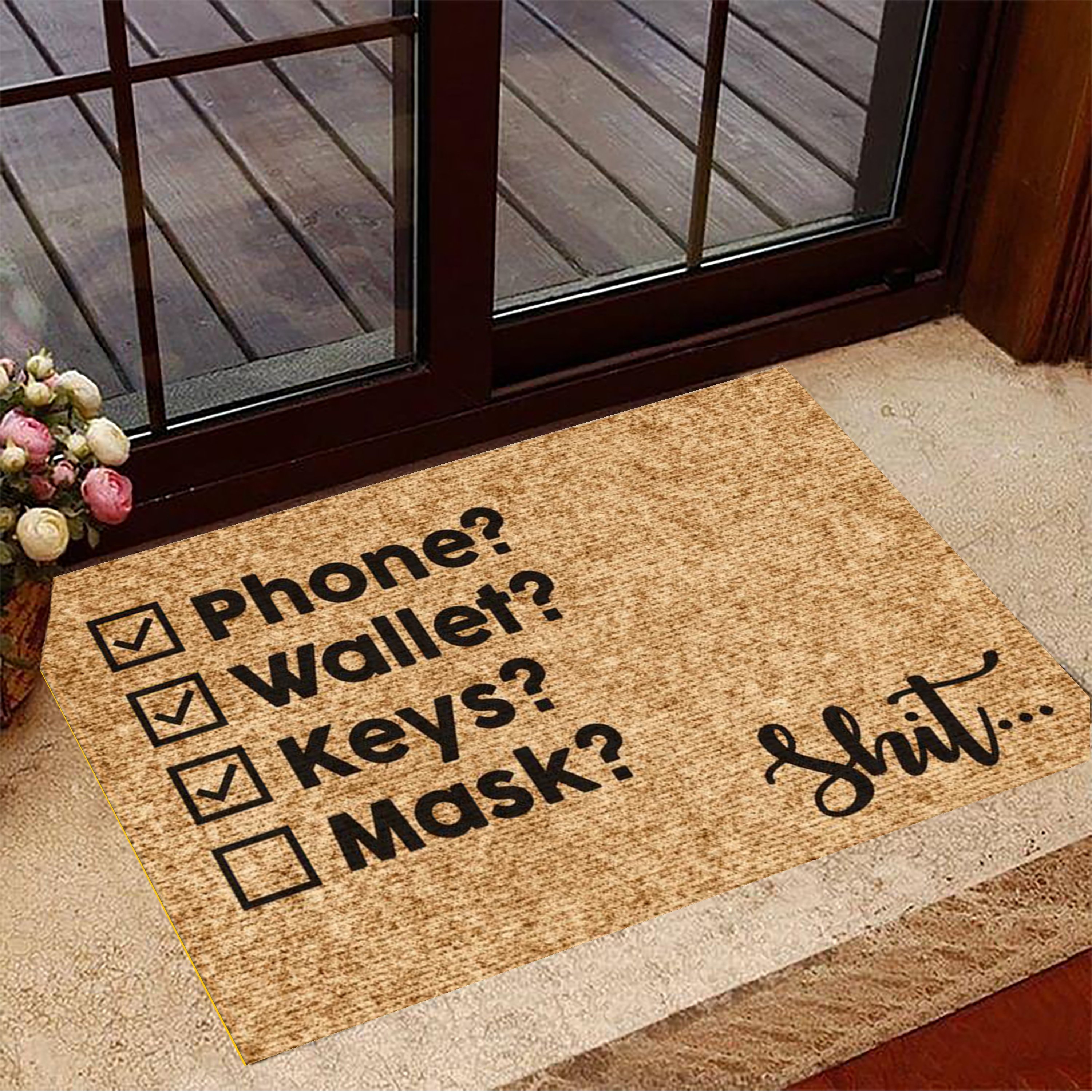 Keys Glasses Bottom Doormat Entry Door Rugs Indoor Outdoor Unique Doormat New House Gift