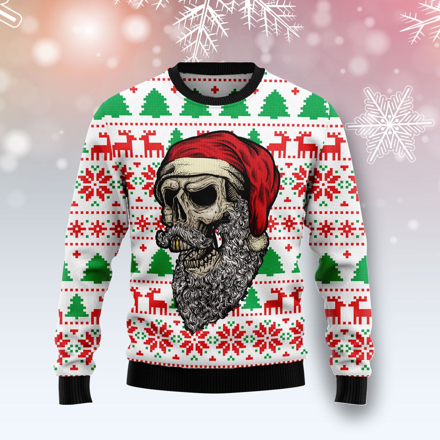 Skull Santa Claus Ugly Christmas Sweater | For Men & Women | Adult | Us4322