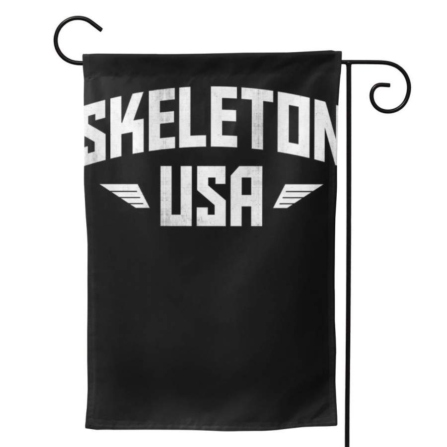 2 Pcs Garden Flag USA Skeleton Team Horizontal Poster 12.5″x18″ -Mothers Day, Birthday Gifts for Mom, Dad, Wife, Husband, Daughters, Grandma, Friends