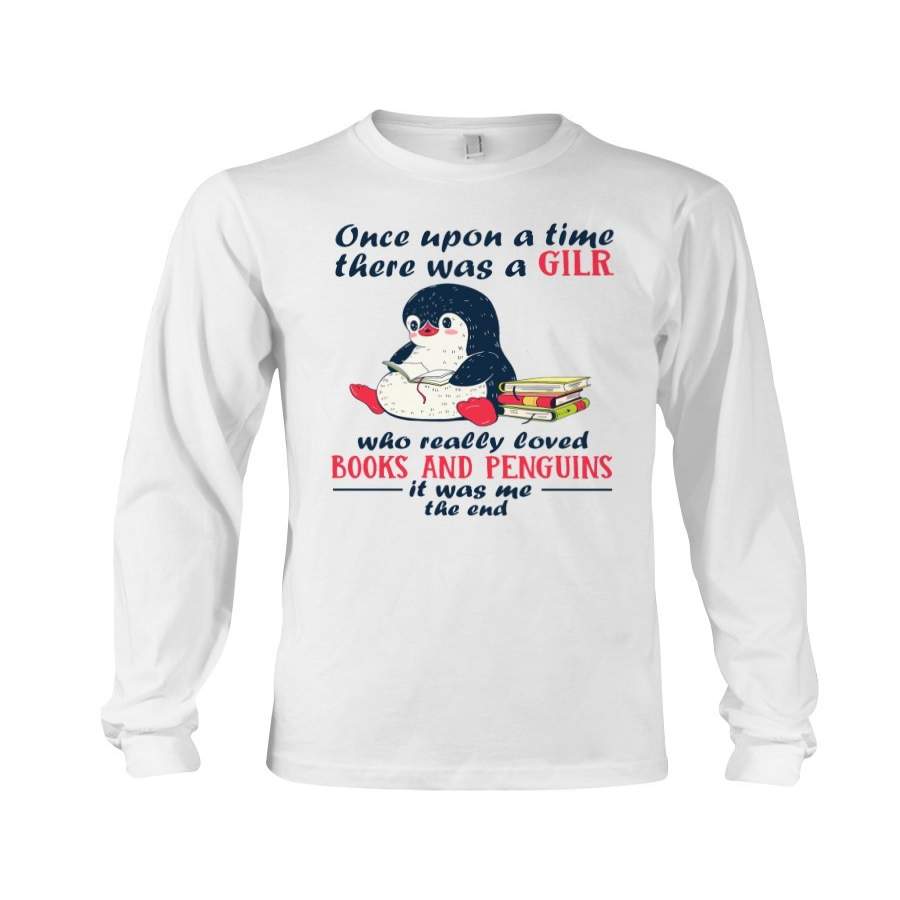 A Girl Who Loved Books And Penguin For Book Lovers Unisex Long Sleeve