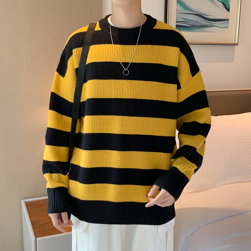 Vintage Knitted Sweater Men Women Harajuku Casual Cotton Pullover Tate Langdon Sweater Same Style Green Striped Tops 2023 Autumn alx