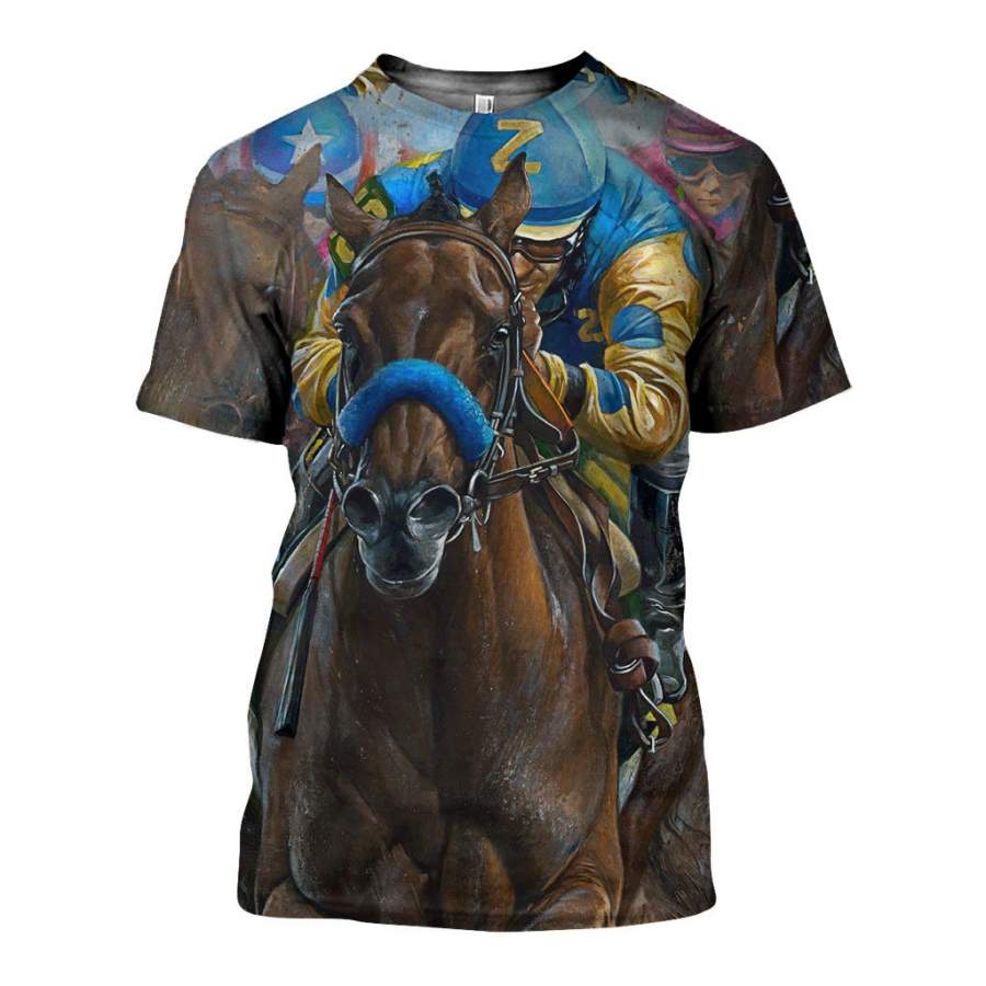 3D All Over Printed Horse Racing Art  Shirts and Shorts