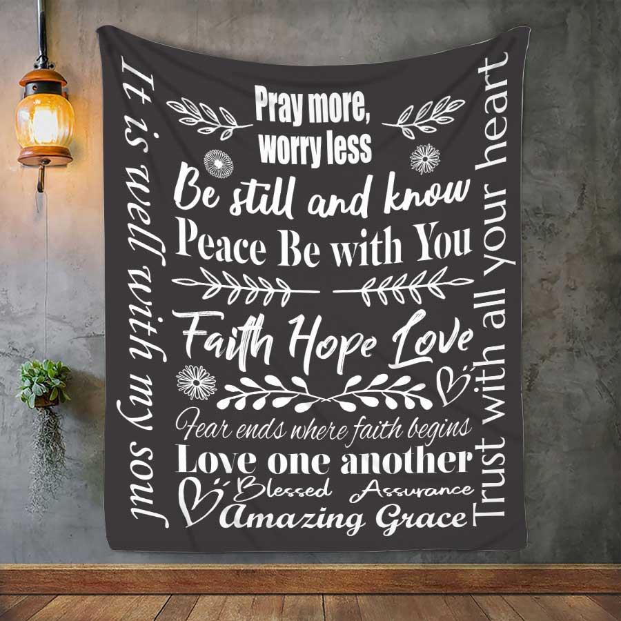 Faith Hope Love Sympathy Blanket Get Well Soon Gifts Inspirational Christian Gifts For Women Men, Gives Comfort, Strength And Warm Hug With This Super Soft Blanket