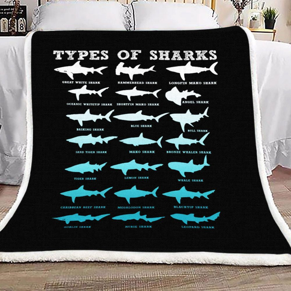 Sharks Yh25100169F Sherpa Fleece Blanket